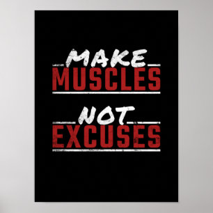 Laat de spieren geen excuses maken voor het Motiva Poster