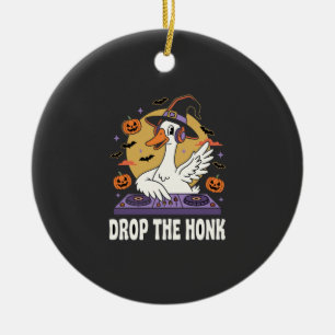 Laat De Toeter Vallen Halloween DJ Gans Keramisch Ornament