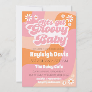 Laat de Uitnodiging van het Baby shower van Groovy