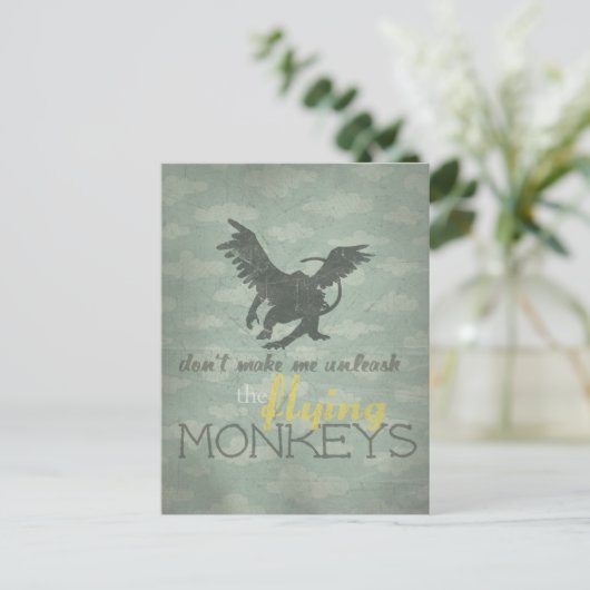 Laat de vliegende apen los briefkaart (Staand voorkant)