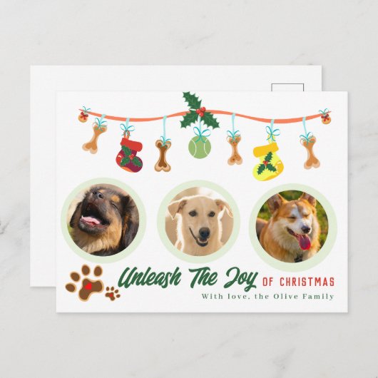 Laat de vreugde van Kerstmis los Briefkaart (Voorkant / Achterkant)