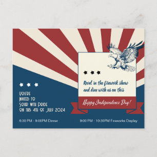 "Laat de vrijheid de nacht ontsteken! 4th of July Uitnodiging Briefkaart