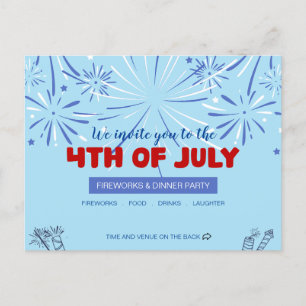 Laat de vrijheid schitteren! -4Th Of July Uitnodiging Briefkaart