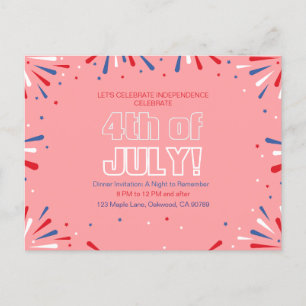 Laat de vrijheid schitteren, sprankelend 4 juli uitnodiging briefkaart