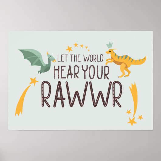 Laat de Wereld Je Gebrul Horen Poster (Voorkant)