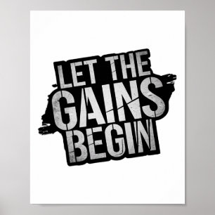 Laat De Winsten Beginnen Gym Krachttraining Fitnes Poster