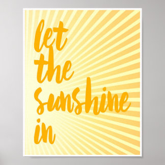 Laat de zon in Oranje zonnestralen Poster