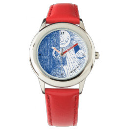Laat de zon schijnen in rood horloge