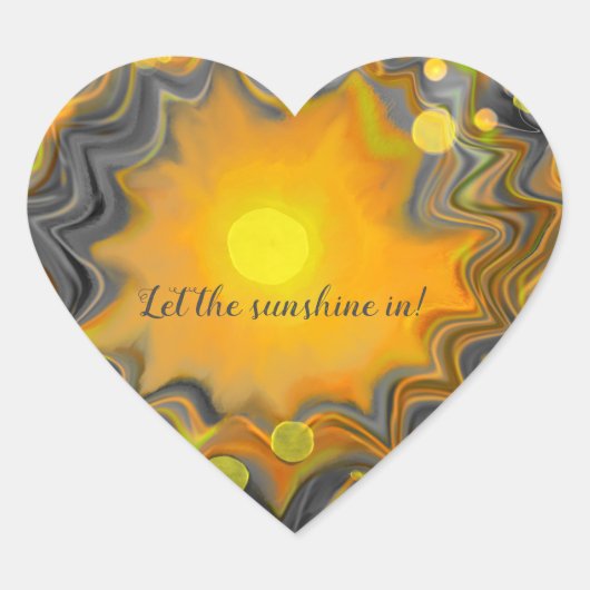Laat de zonneschijn in Retro Love Hart Sticker (Voorkant)