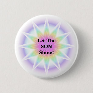 Laat de zoon schijnen ronde button 5,7 cm