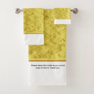 Laat dit toilet zoals je het zou willen aantreffen bad handdoek