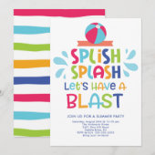 Laat een Blast Pool Party Uitnodiging (Voorkant / Achterkant)