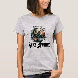 Laat een lijn vallen, blijf een tijdje t-shirt