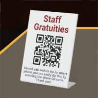 Laat een tip achter. QR-code van het personeel op 