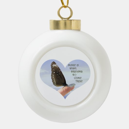 Laat een wens uitkomen keramische bal ornament (Voorkant)