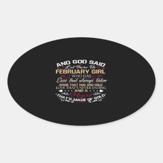 Laat er een meisje uit februari zijn met zo'n oren ovale sticker