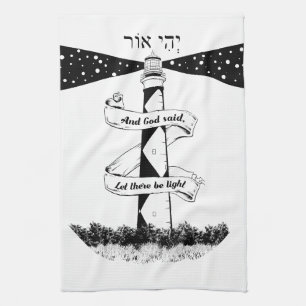 LAAT ER LICHT vuurtoren ZIJN Theedoek