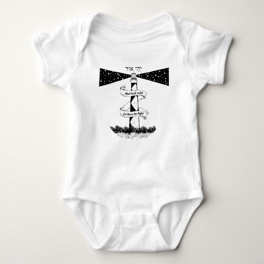 LAAT ER LICHT Vuurtoren zwart-wit Romper (Voorkant)