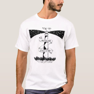 LAAT ER LICHT Vuurtoren zwart-wit T-shirt
