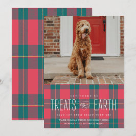 Laat er traktaties zijn op Earth Pet Photo Holiday Kaart