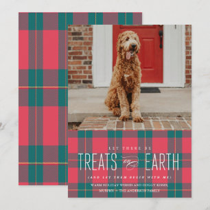Laat er traktaties zijn op Earth Pet Photo Holiday Kaart