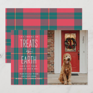 Laat er traktaties zijn op Earth Pet Photo Holiday Kaart