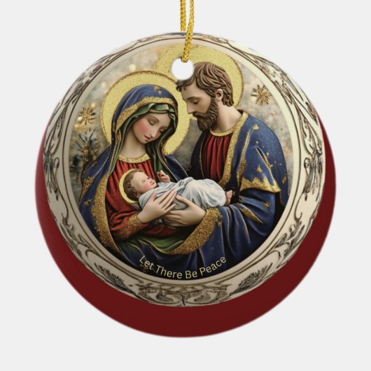 Laat er vrede kerstversiering zijn keramisch ornament (Voorkant)