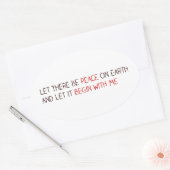 Laat er vrede op aarde zijn ovale sticker (Envelop)