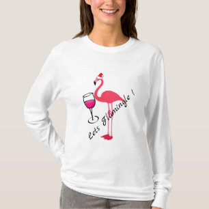 Laat Flamingo Grappige Flamingo Kerstcocktails T-shirt