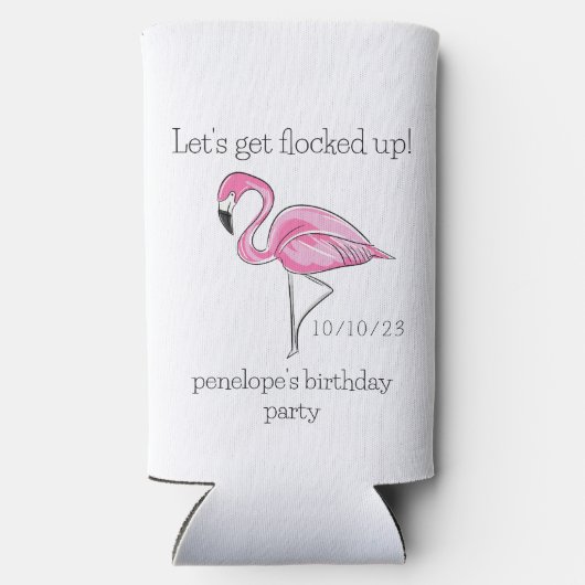 Laat Flamingo Verjaardag vollopen (Achterkant)