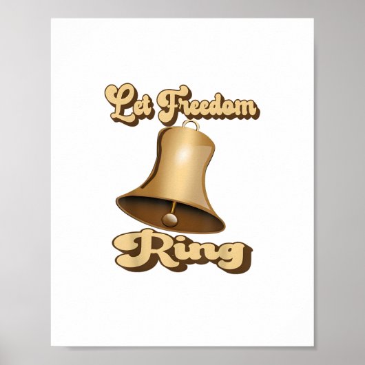 Laat Freedom Ring Retro Bell Poster (Voorkant)