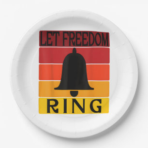 Laat Freedom Ring Retro Sunset Bell Papieren Bordje