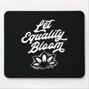 Laat gelijkheid bloeien Retro Lotus Flower Pride G Muismat