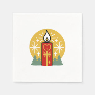 Laat geloof je helderste ster kaars kunst zijn servet