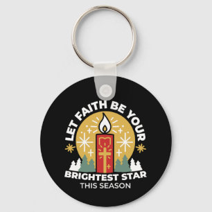 Laat geloof je helderste ster kaars kunst zijn sleutelhanger