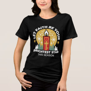 Laat geloof je helderste ster kaars kunst zijn Tri-Blend shirt