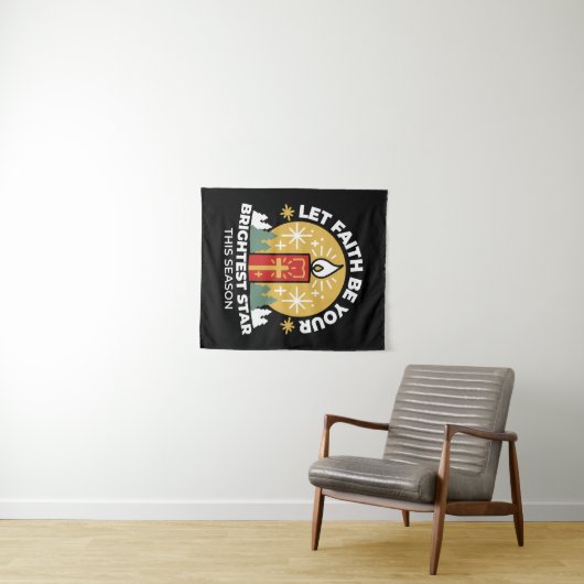 Laat geloof je helderste ster kaars kunst zijn wandkleed (In Situ (horizontaal))