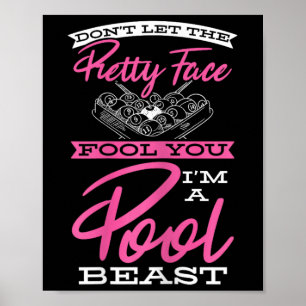 Laat gezicht je niet voor de gek houden Cue Pool Poster