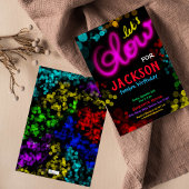 Laat Glow Neon party de uitnodiging van de Birthda