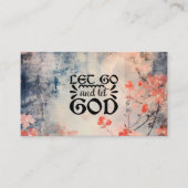 Laat God Coral Blue Floral Art Christelijk Visitekaartje (Voorkant)