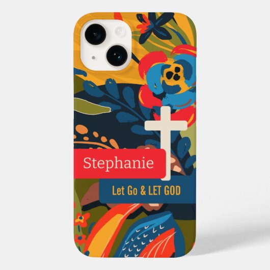 Laat God de Abstracte bloem loslaten Case-Mate iPhone Case (Achterkant)