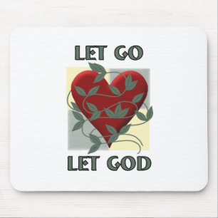 Laat God herstellen Slogan Quote Red Heart Muismat