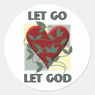 Laat God herstellen Slogan Quote Red Heart Ronde Sticker