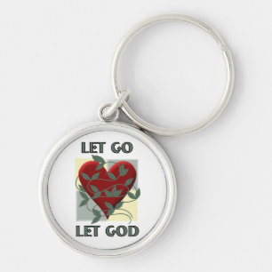 Laat God herstellen Slogan Quote Red Heart Sleutelhanger