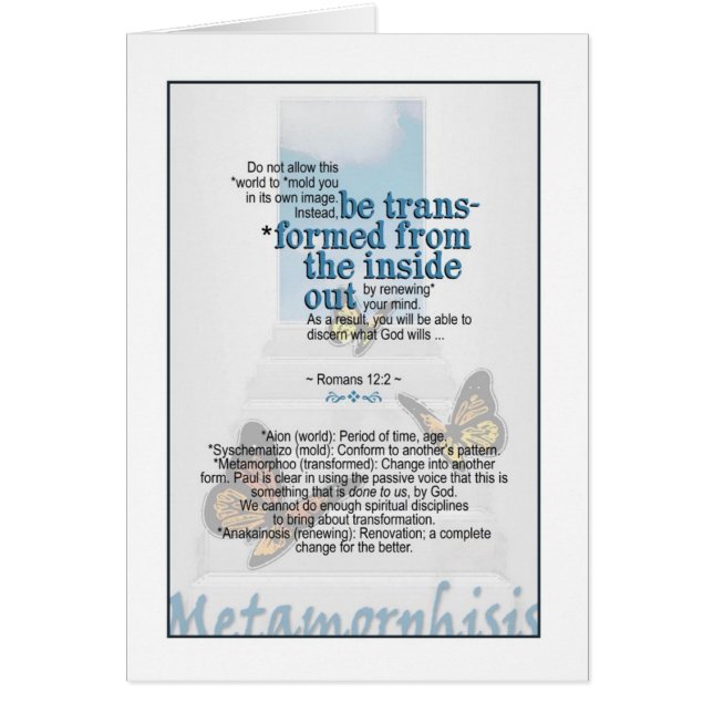 Laat God je transformeren - Romeinen 12:2 (Voorkant)