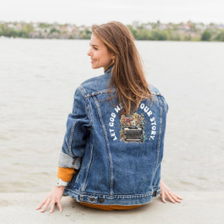 Laat God jouw verhaal schrijven Waterverf Denim Ja Jacket