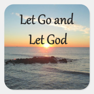 LAAT GOD SUNRISE FOTO GAAN. VIERKANTE STICKER