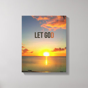Laat God Sunset Canvas gaan. Afdruk