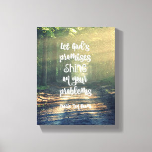 Laat God's beloftes op het Citaat van Problemen sc Canvas Afdruk