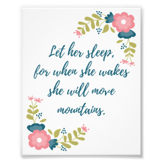 Laat haar 8x10 foto slapen foto afdruk